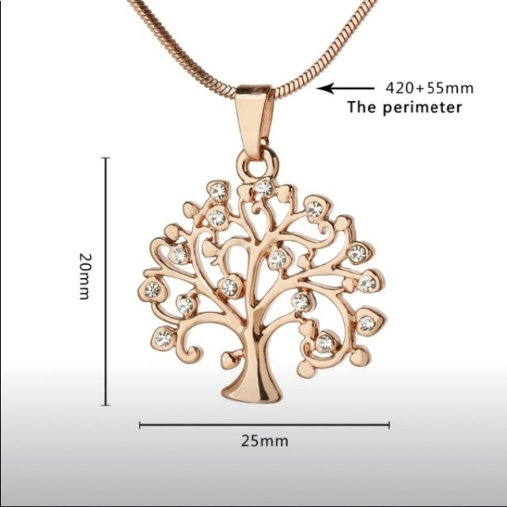 Gold Tone Tree of Life Necklace with WS GemStones - Picture 2 of 2